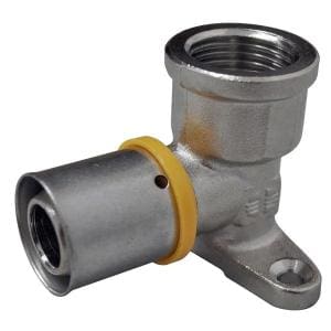 JOELHO COM BASE FIXA PARA TUBO PEX 16MM X 1/2
